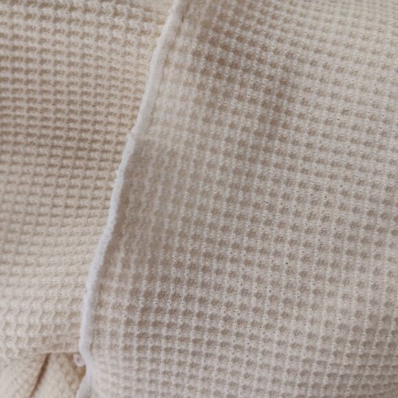 Vintage Men's Medium Thermal Shirt Long Sleeve Cream Waffle Knit J.E. Morgan USA - Picture 8 of 8